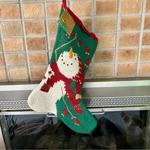 NEW Vintage Snowman Knit Christmas Stocking 100% Wool, HandCrafted, Lined, Large